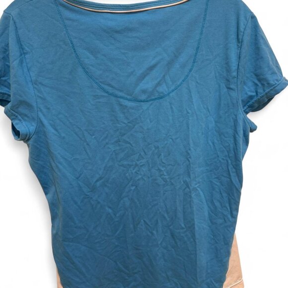 Danskin Blue and White Short Sleeve Athletic Shirt Mesh Panels XL - Picture 5 of 5